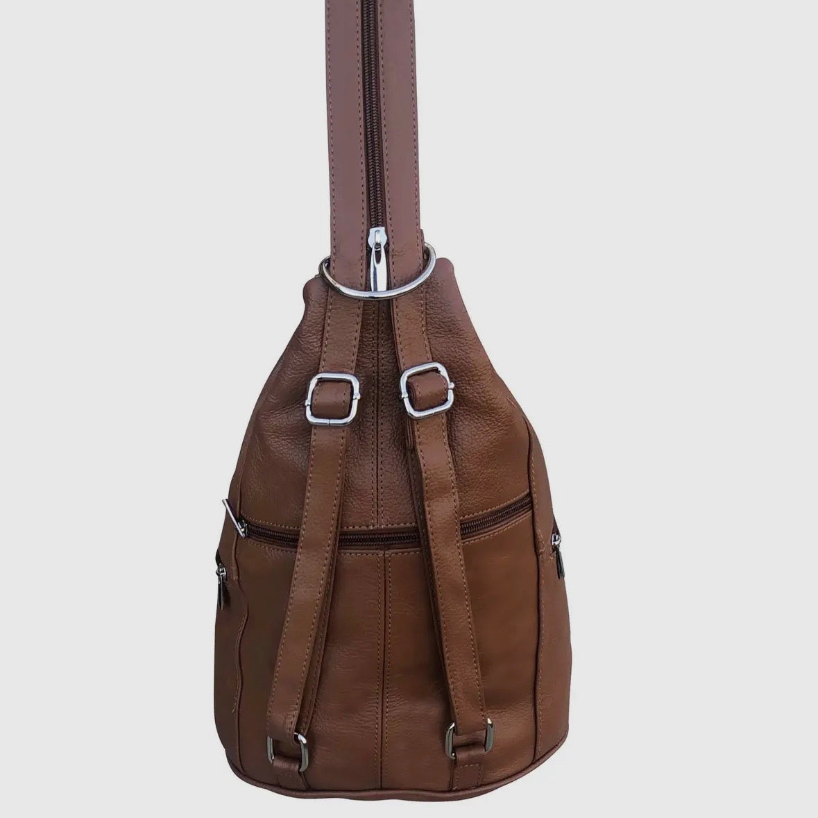 Florence Buckle Closure Cowhide Leather Back Pack