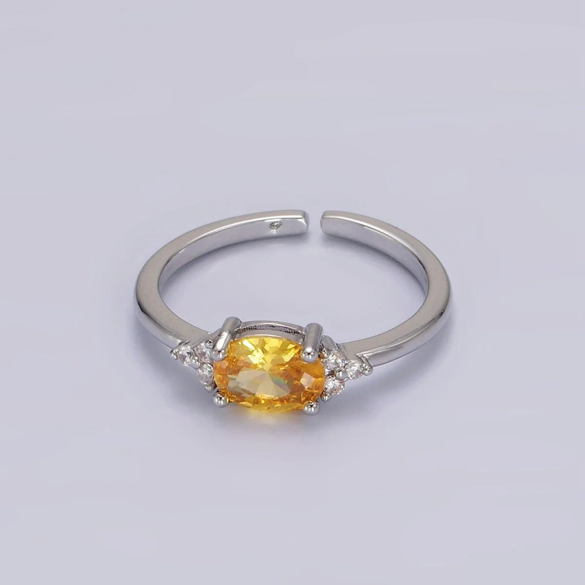 Adjustable Solitaire Birthstone Ring