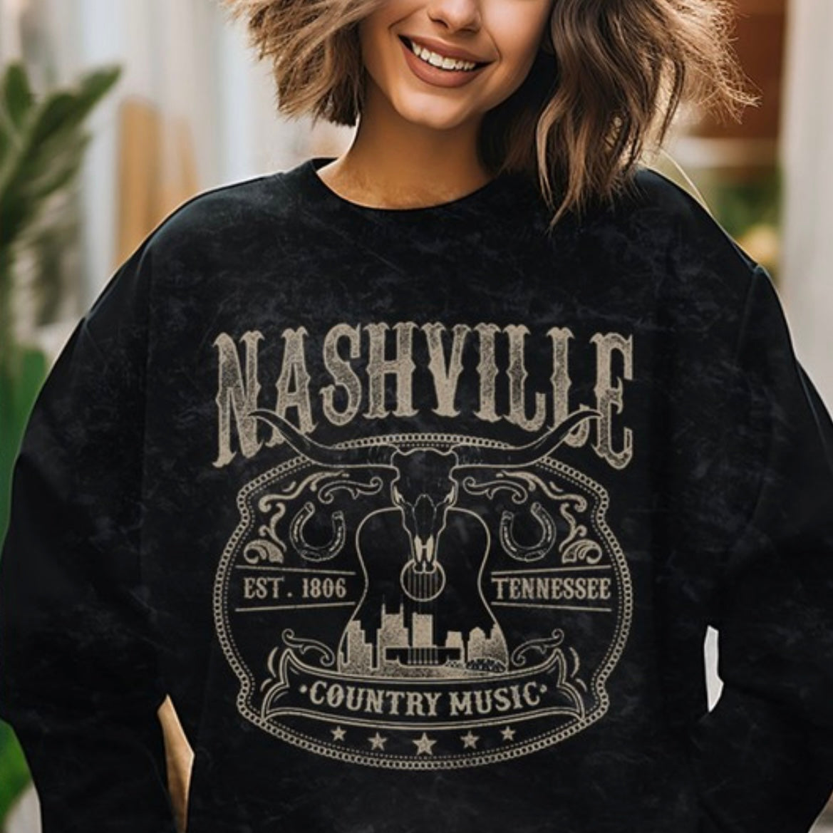 Nashville graphic vintage mineral wash sweatshirt
