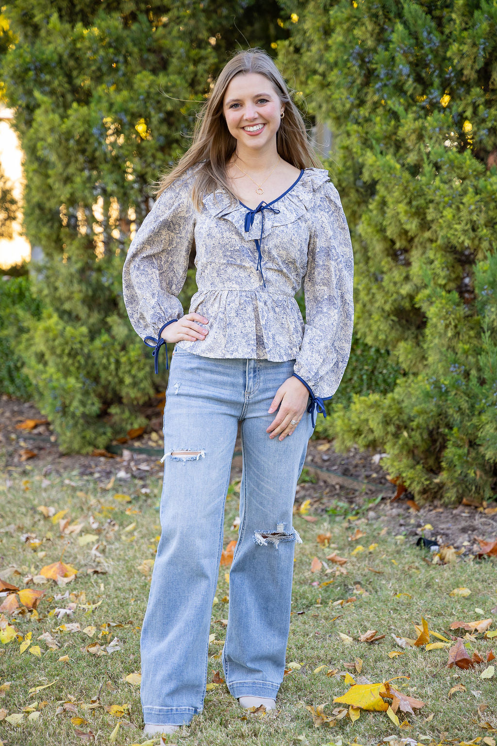 Indigo Babydoll Blouse