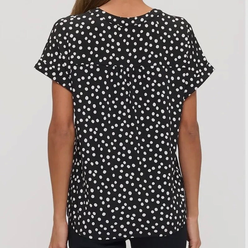 Black Ivory Polka Dot Top