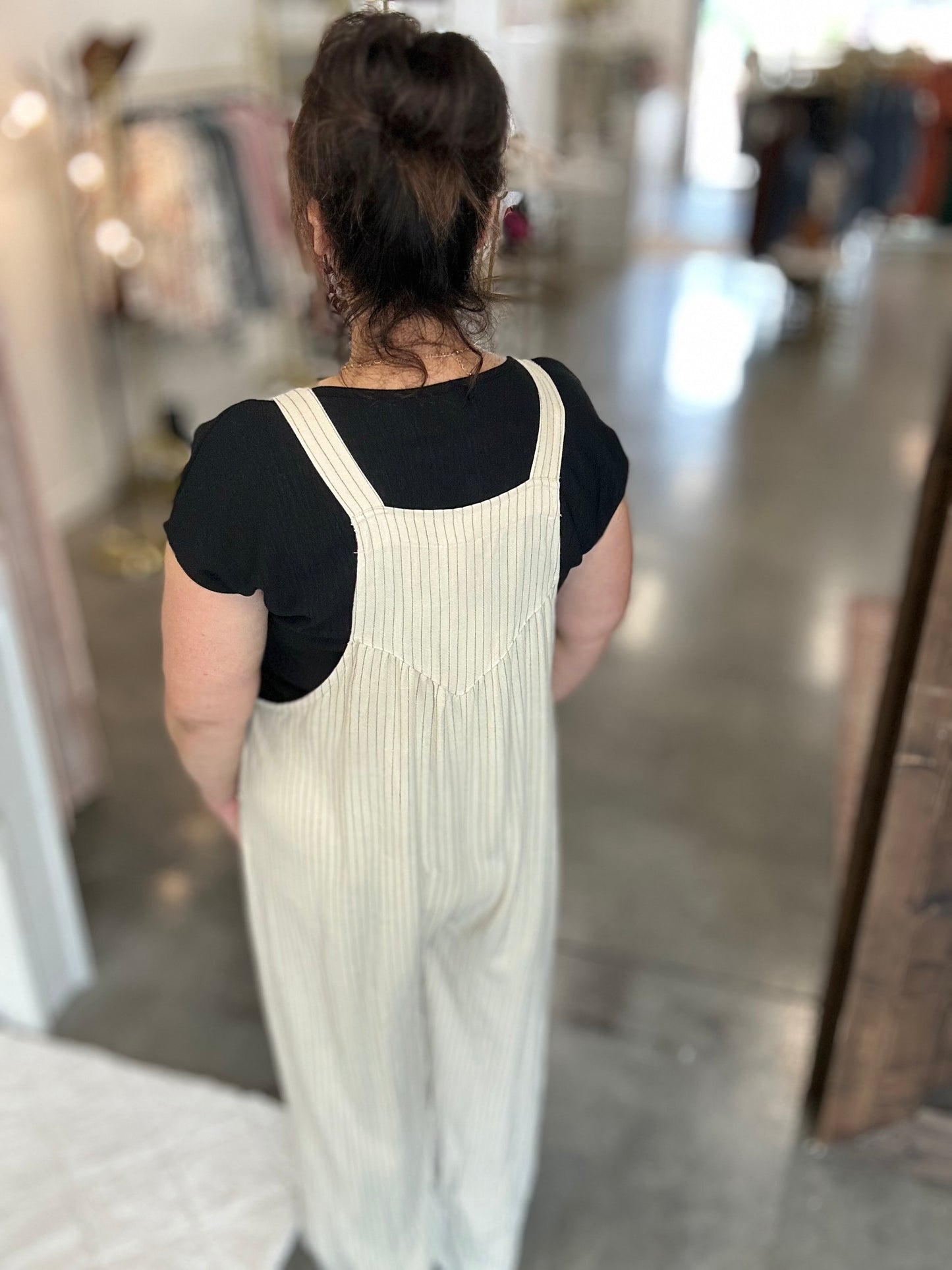 Linen Pin Striped Jumpsuit