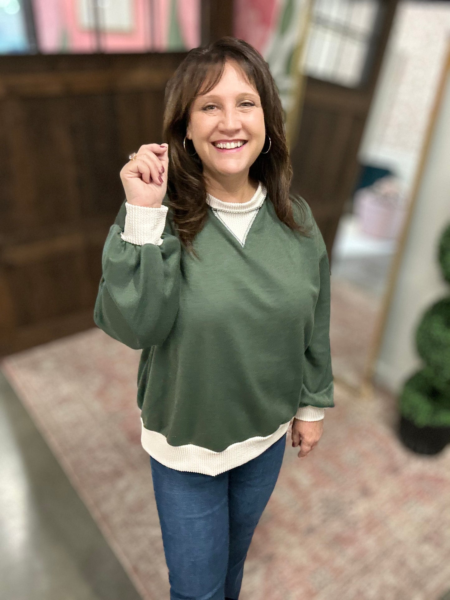 Dark Olive French Terrry Sweatshirt