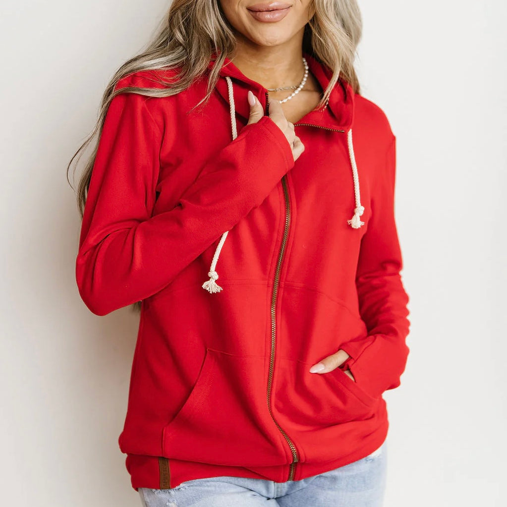 Ampersand Avenue Performance Fleece FullZip Sweatshirt - Scarlet