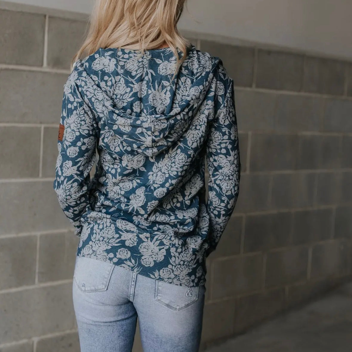 Ampersand Avenue FullZip Sweatshirt in Twilight Blooms