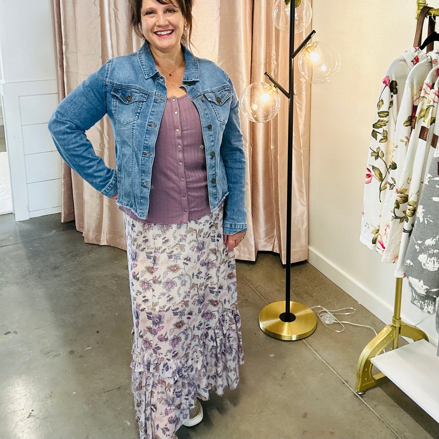 Mesh Floral Maxi Skirt