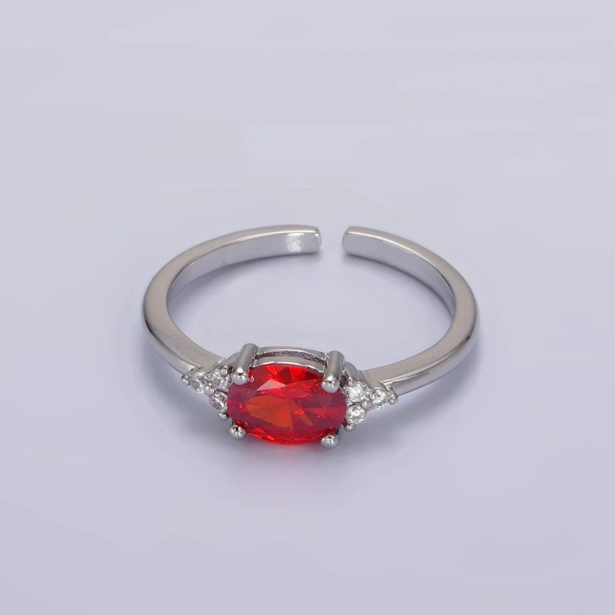 Adjustable Solitaire Birthstone Ring