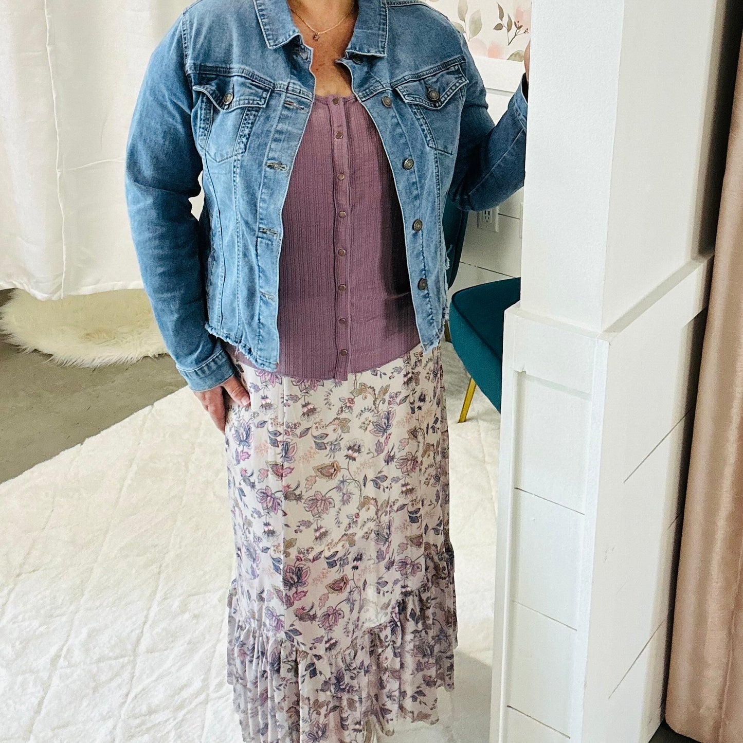 Mesh Floral Maxi Skirt