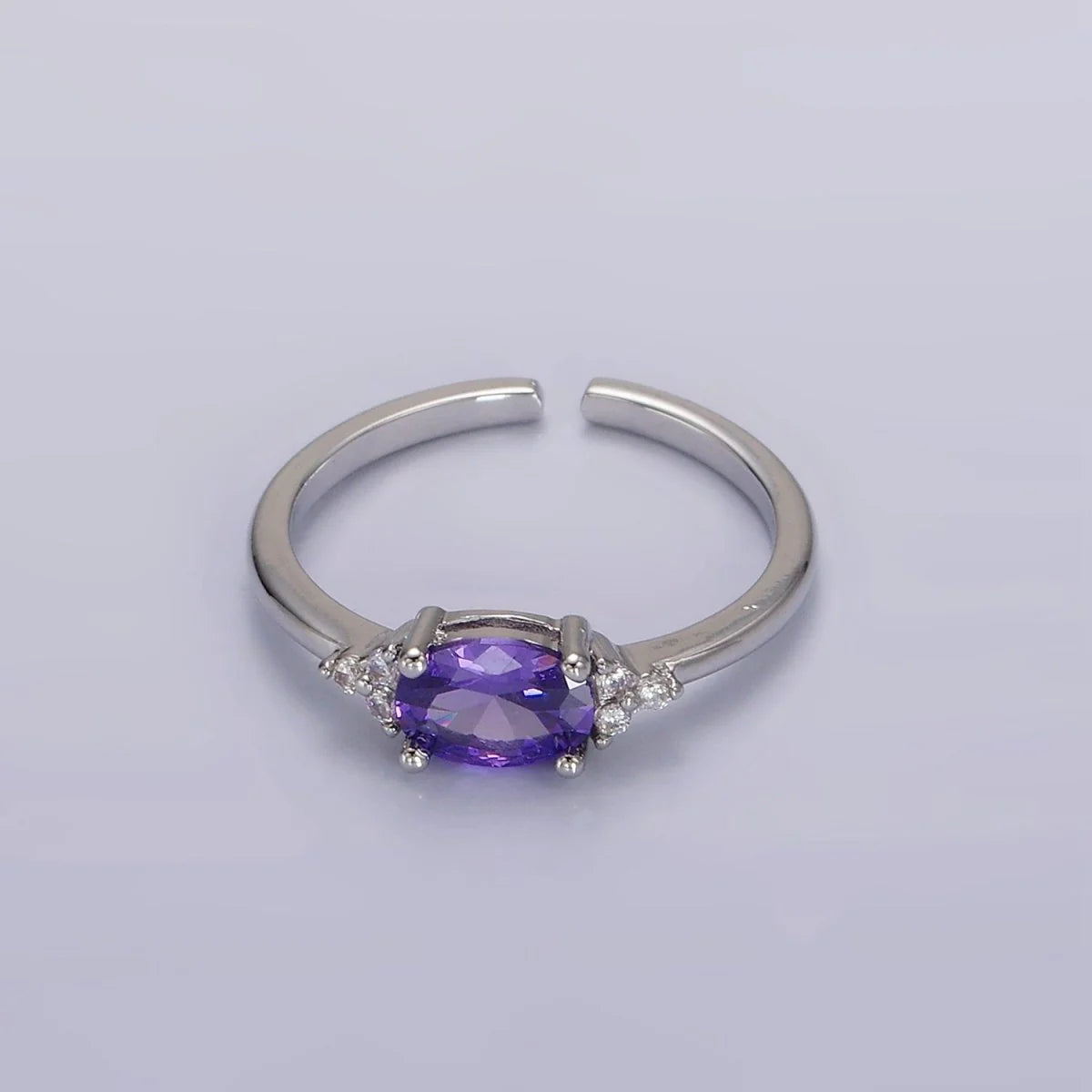 Adjustable Solitaire Birthstone Ring