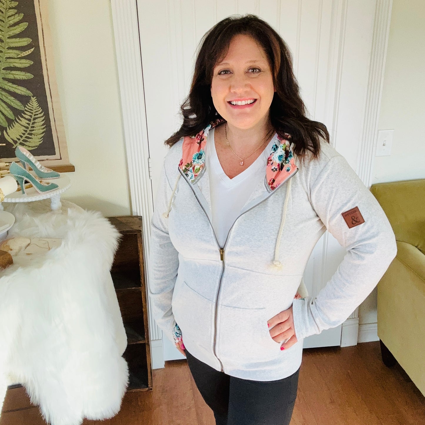 Ampersand Avenue FullZip Sweatshirt - Hi There