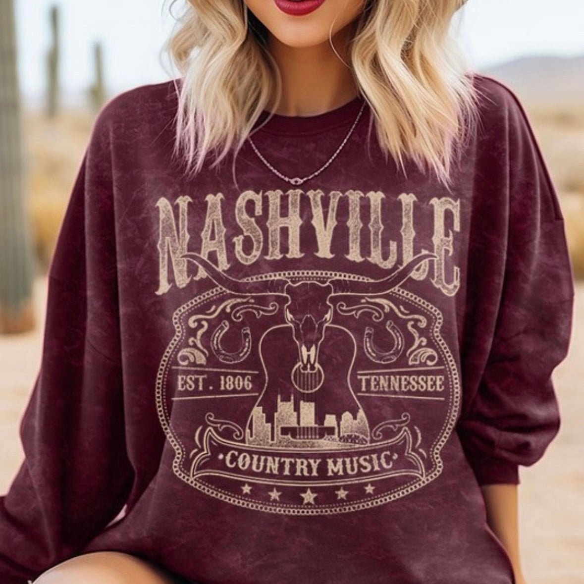 Burgandy Nashville Sweatshirt
