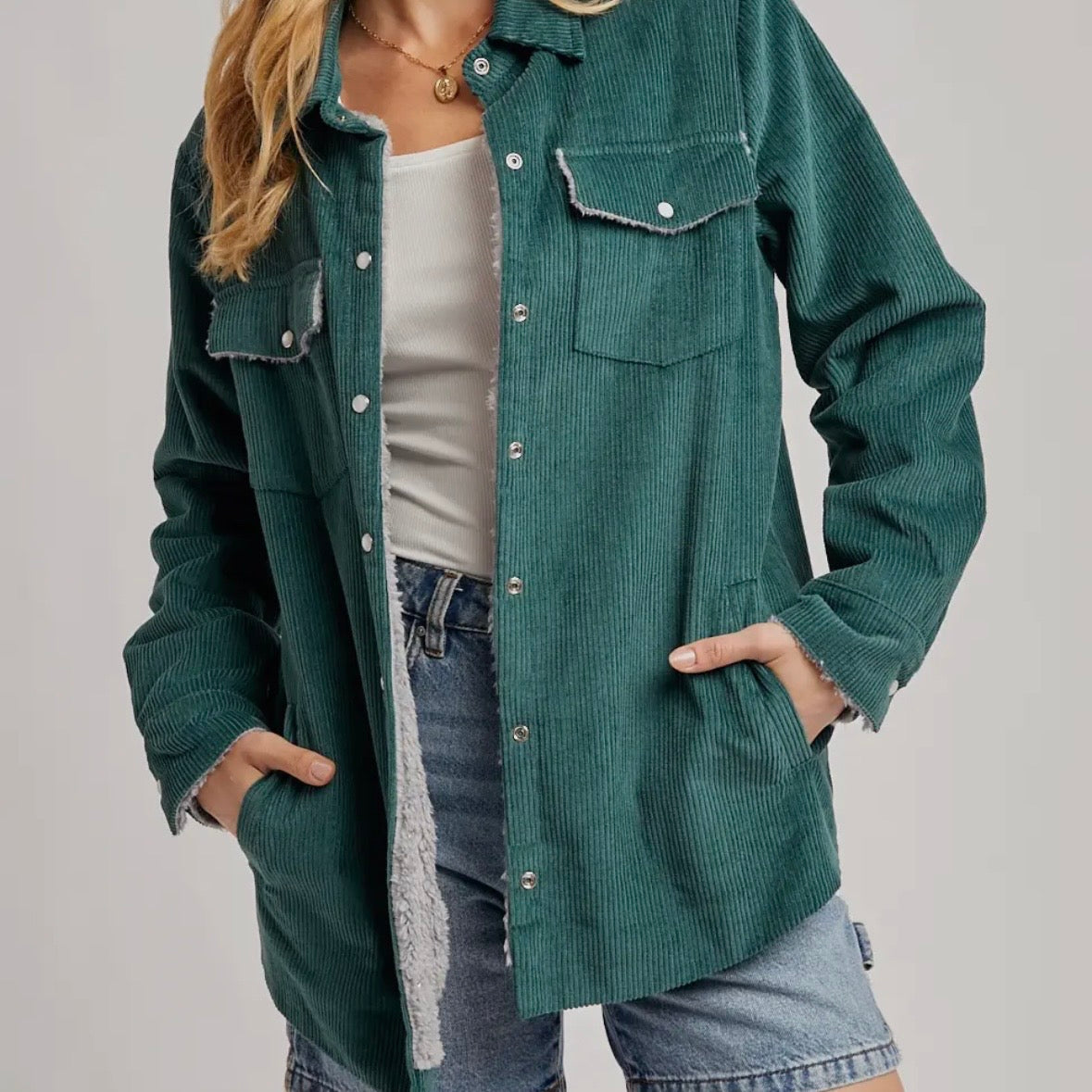 Peacock Corduroy Sherpa Jacket