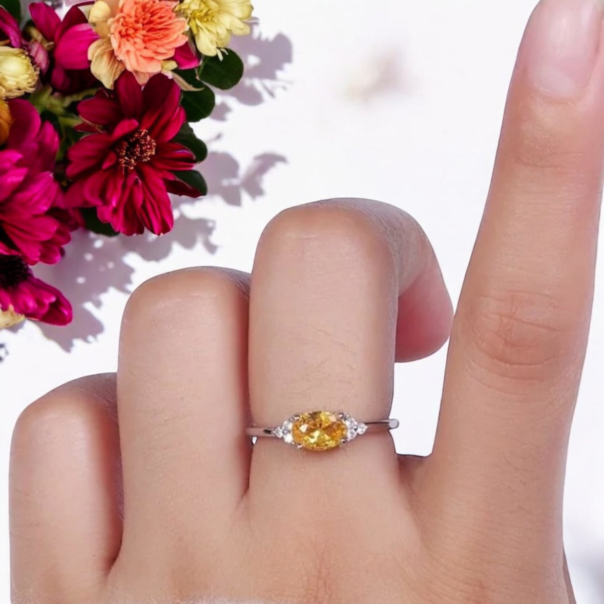 November adjustable birthstone ring