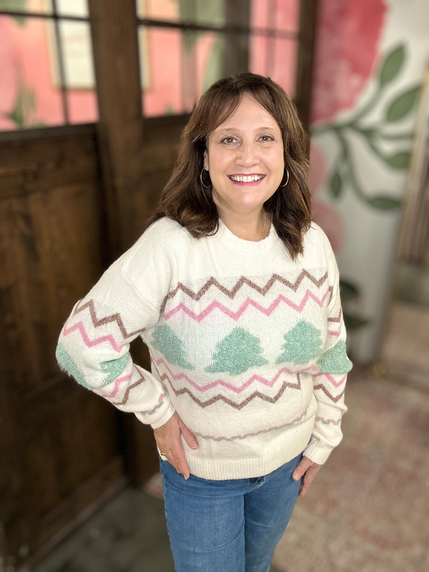 Ivory Christmas Tree Sweater