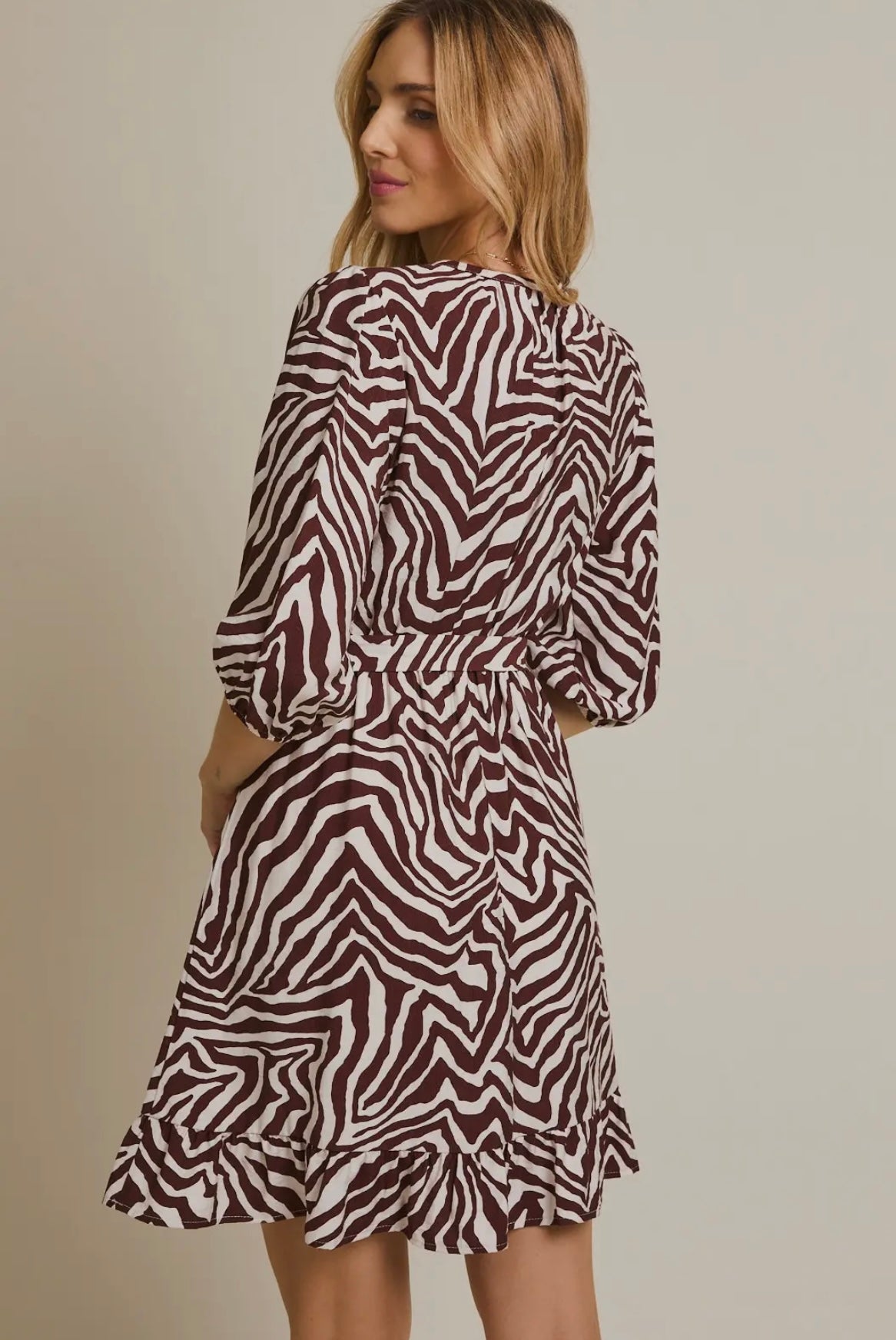 Zebra Waist Tie Dress