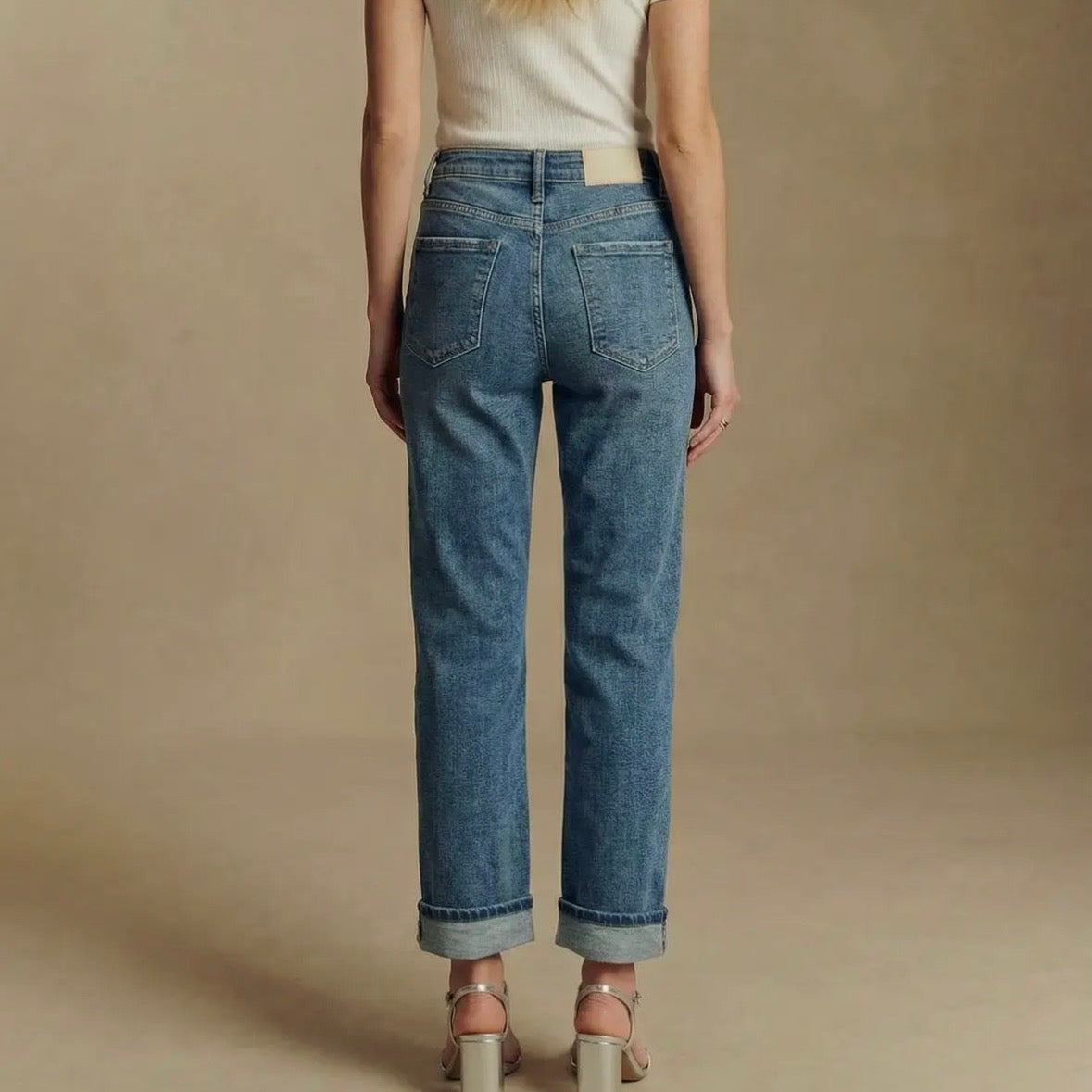 Tummy Control High Rise Slim Straight Jeans