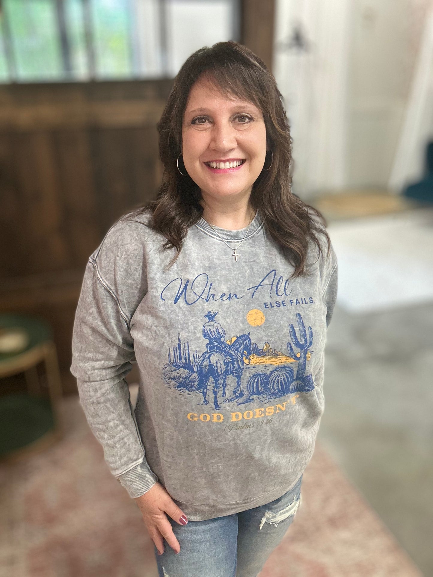 Grey When All Else Fail Cowboy Graphic Tee