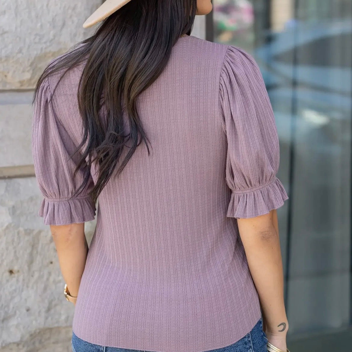 Mystic Purple Scoop Neck Top