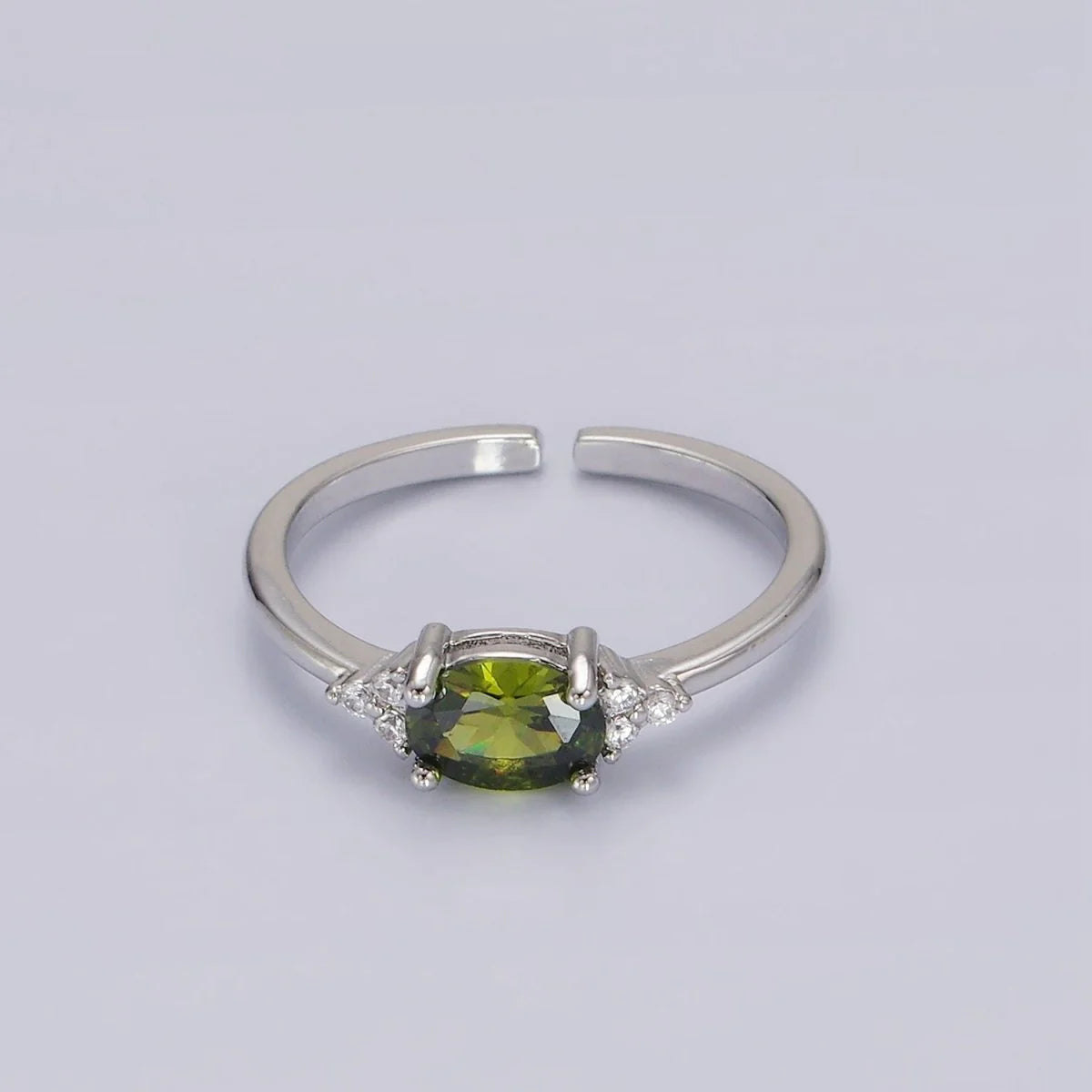 Adjustable Solitaire Birthstone Ring