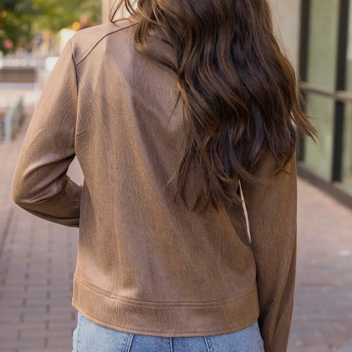 Cafe Faux Leather Jacket
