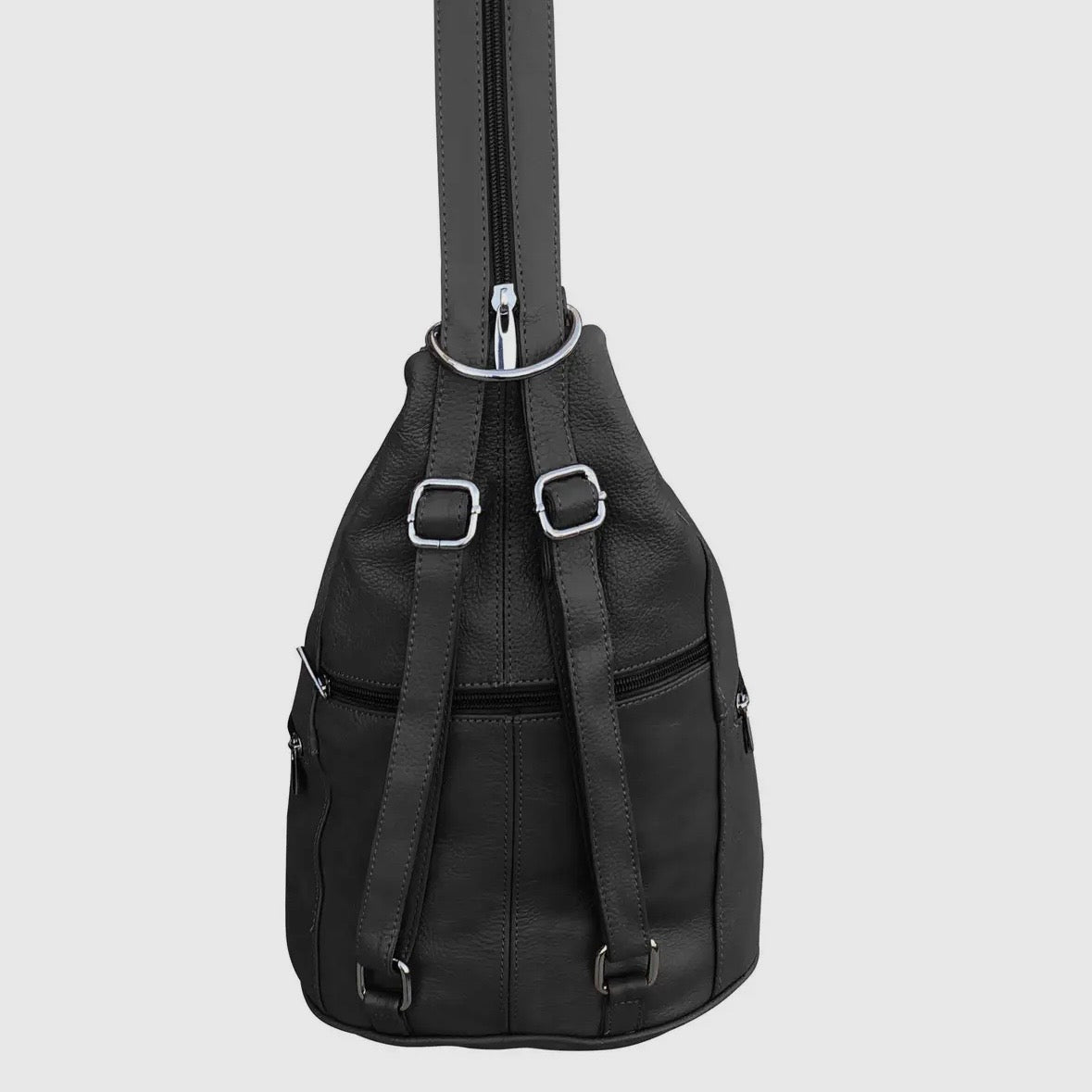 Florence Buckle Closure Cowhide Leather Back Pack