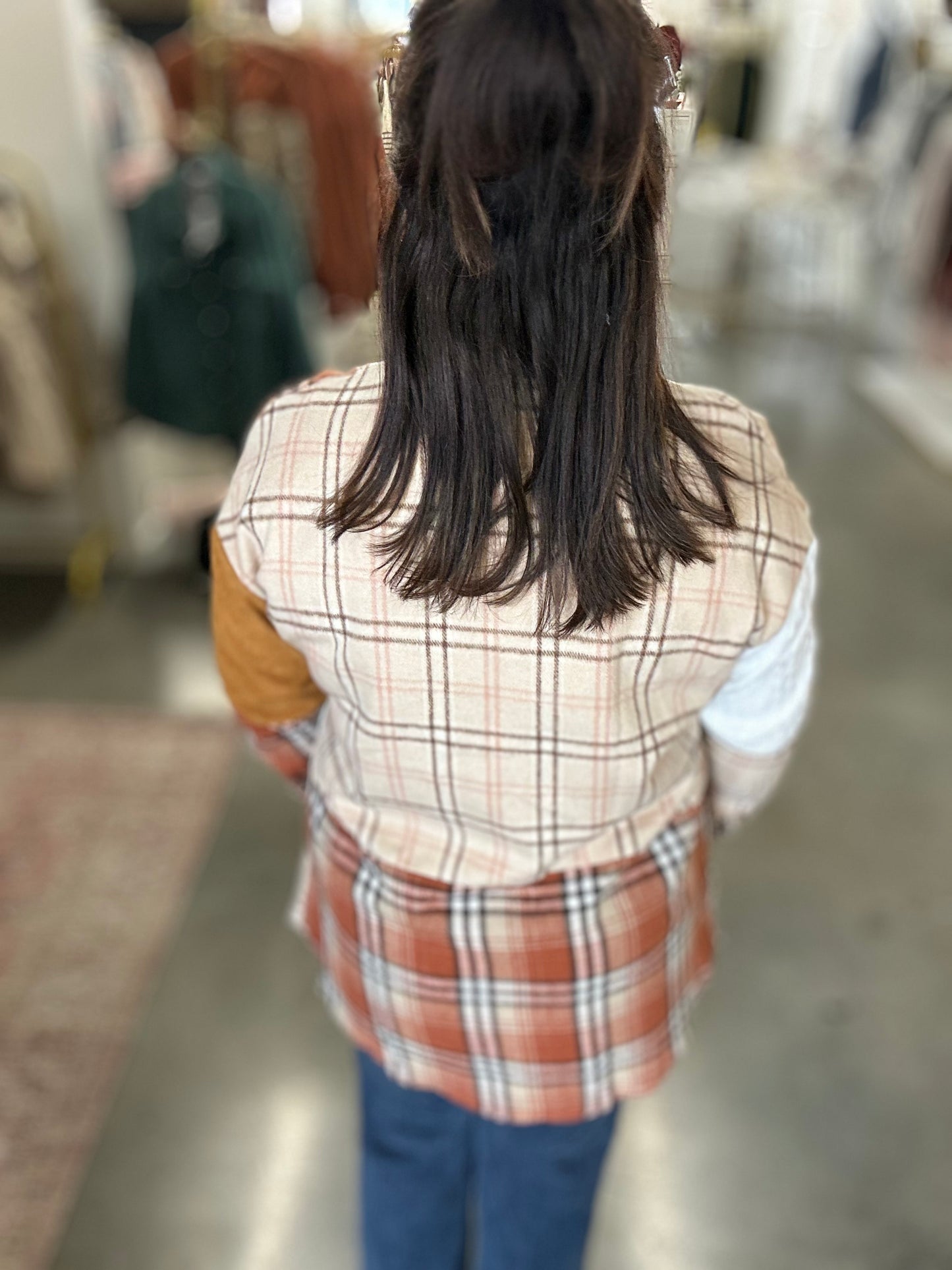 Plaid Colorblock Shacket