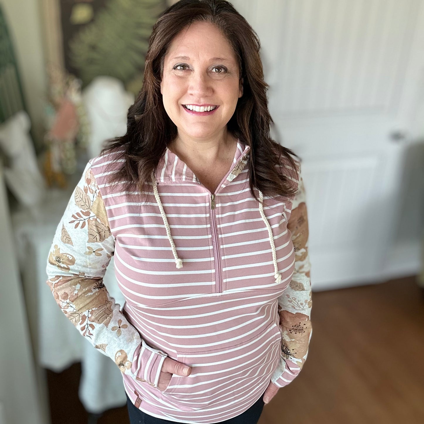 Ampersand Avenue HalfZip Sweatshirt - Rose Over Bros