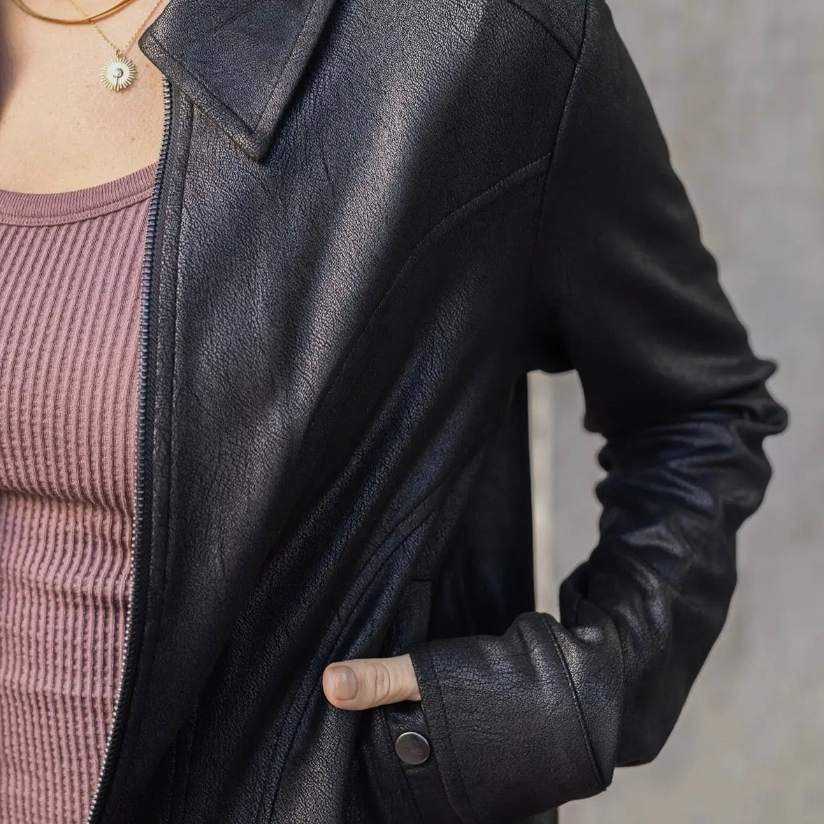 Black Faux Leather Jacket