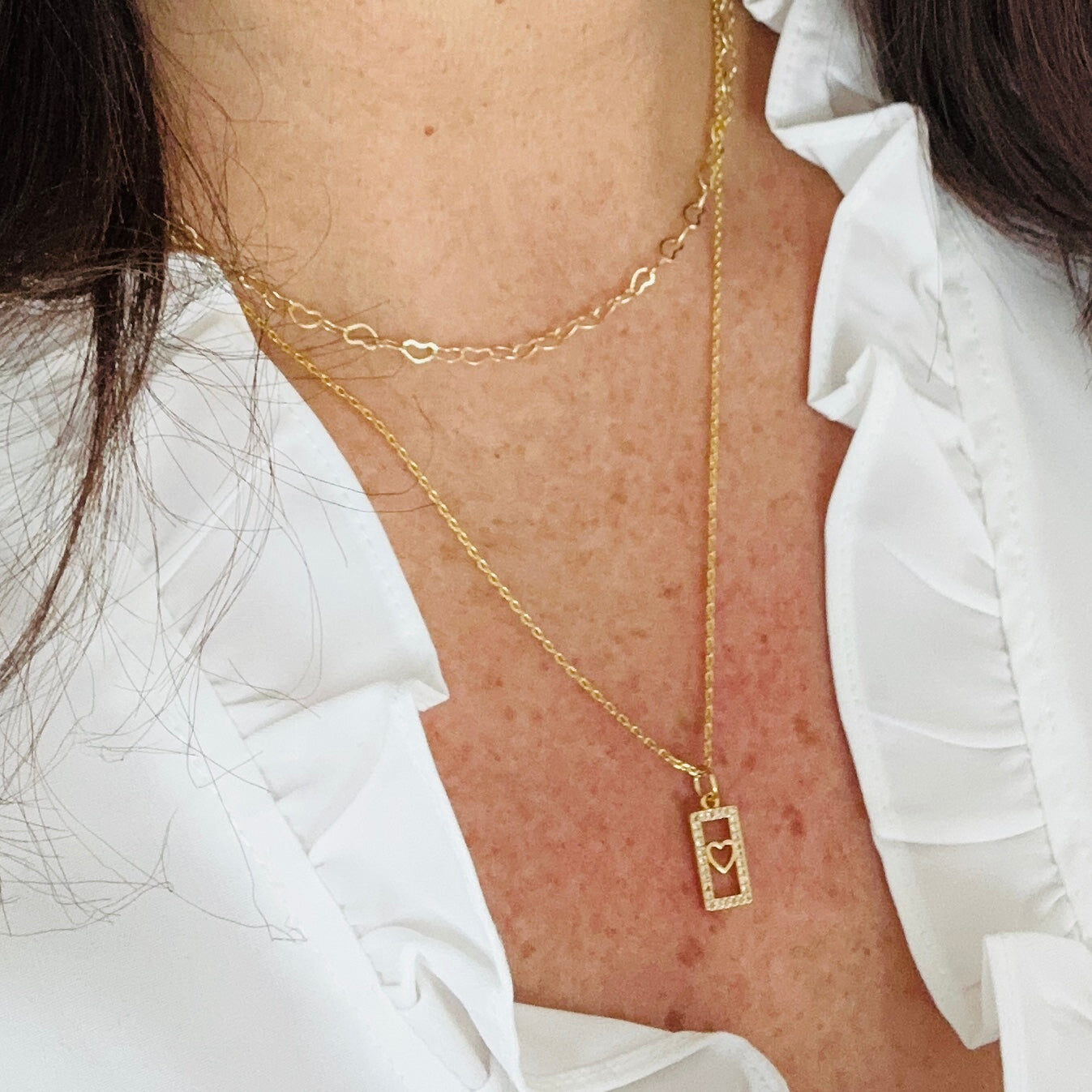 Dainty gold filled heart necklace
