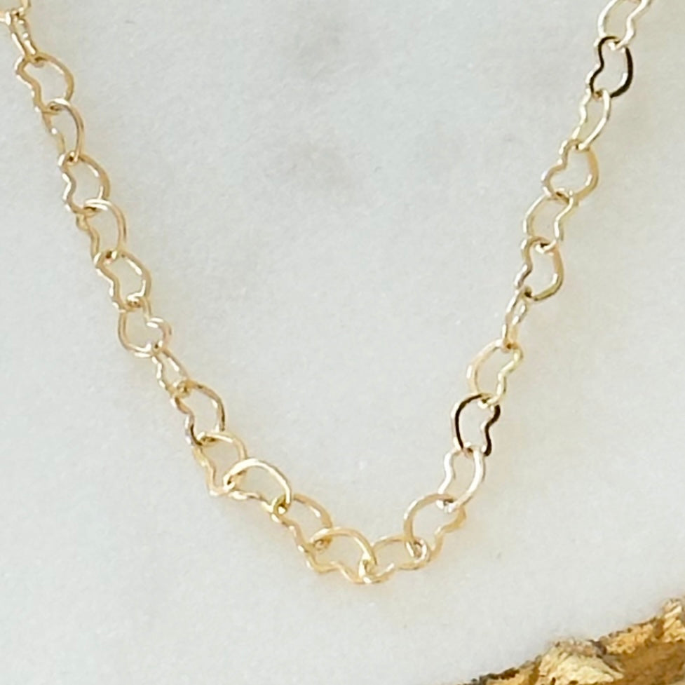 Gold filled heart link choker necklace
