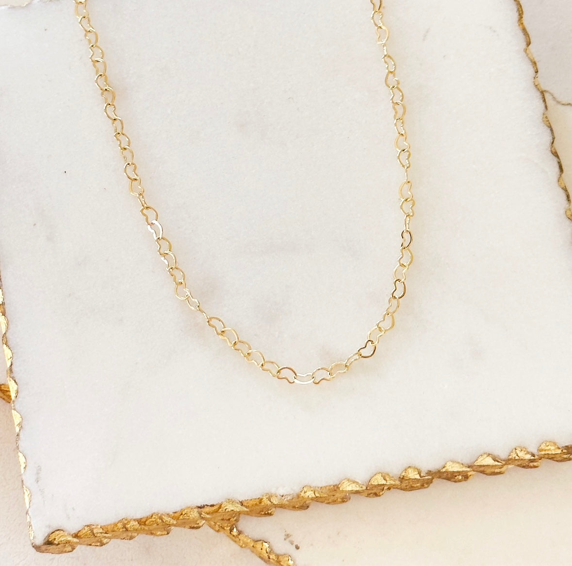 Gold filled heart link choker necklace