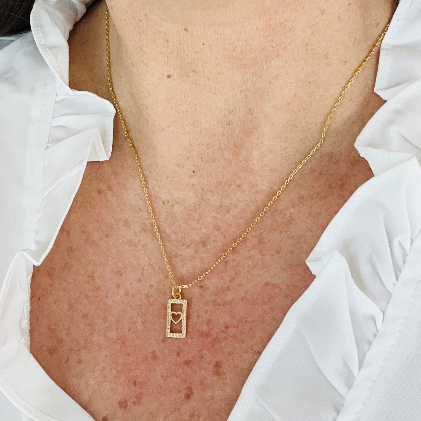 Dainty gold filled heart necklace