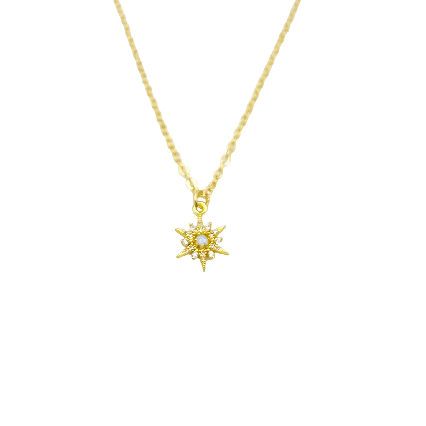 Opal star pendant neck