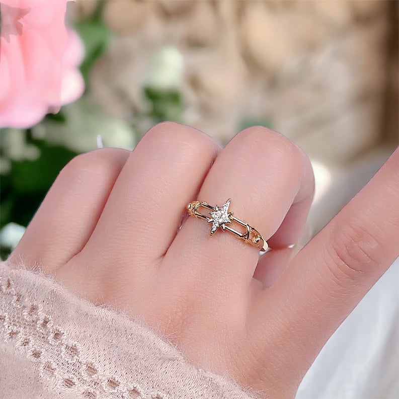 gold filled adjustable North Star ring