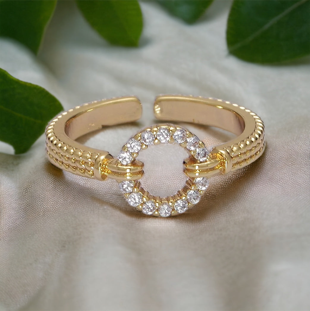 gold filled adjustable open circle ring