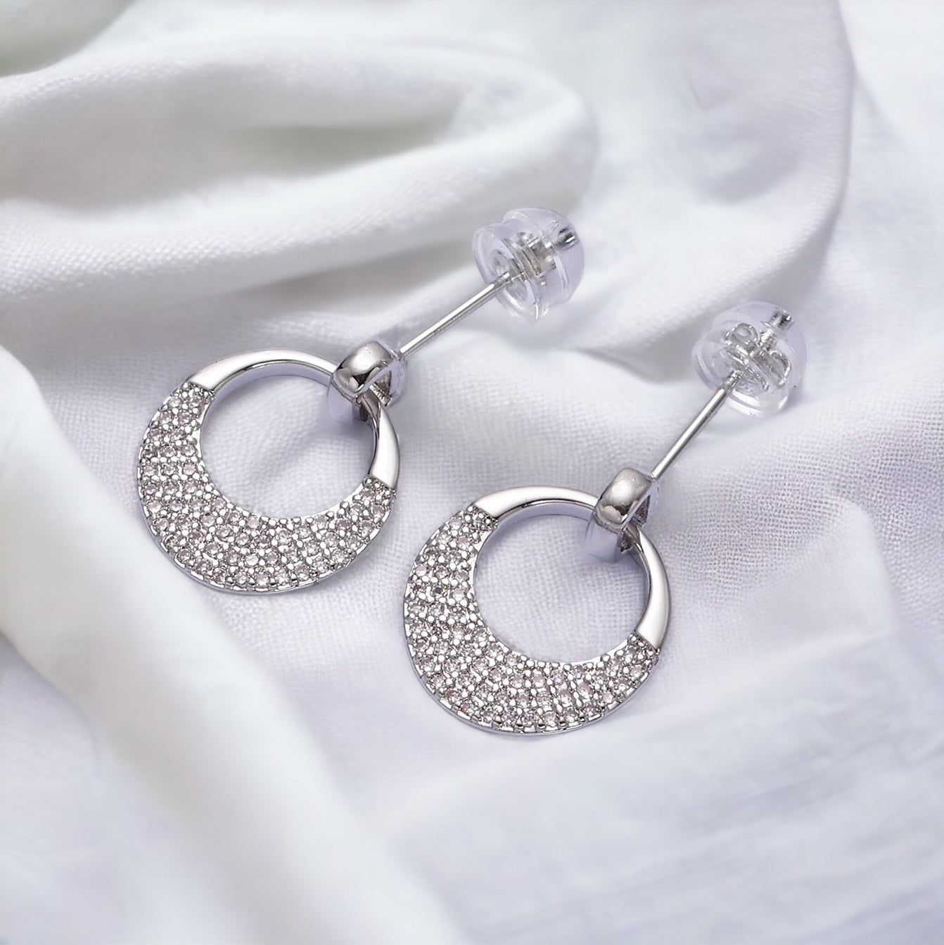 Lesina Circle Stud Earrings - Gold or Silver
