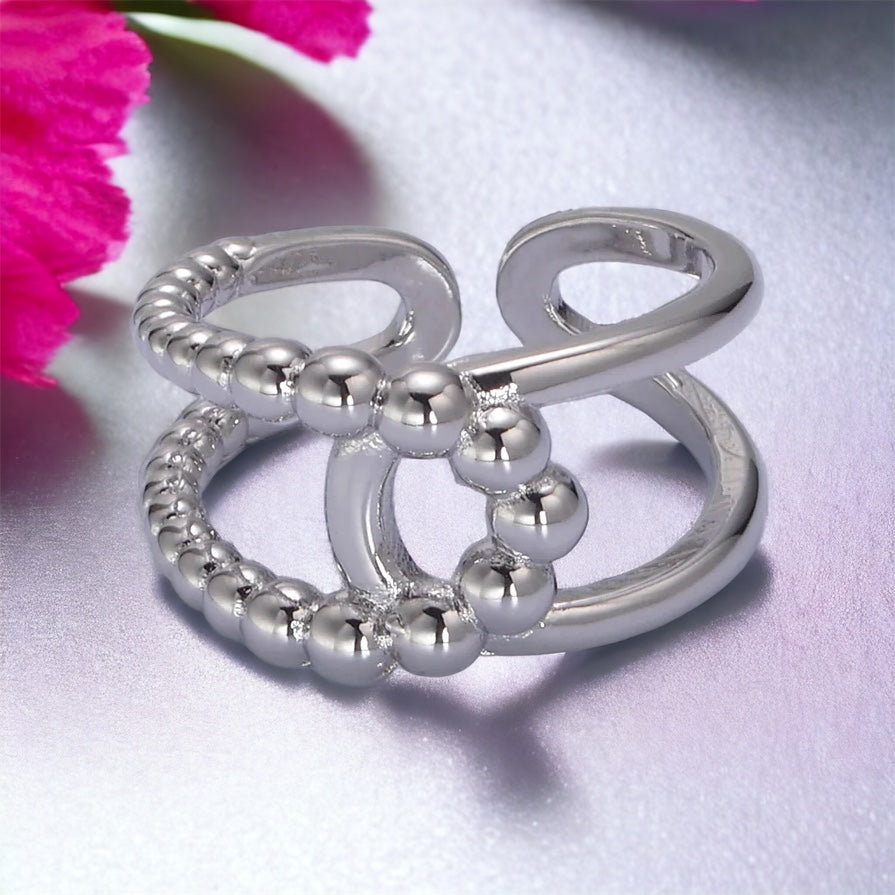 White gold filled adjustable ring