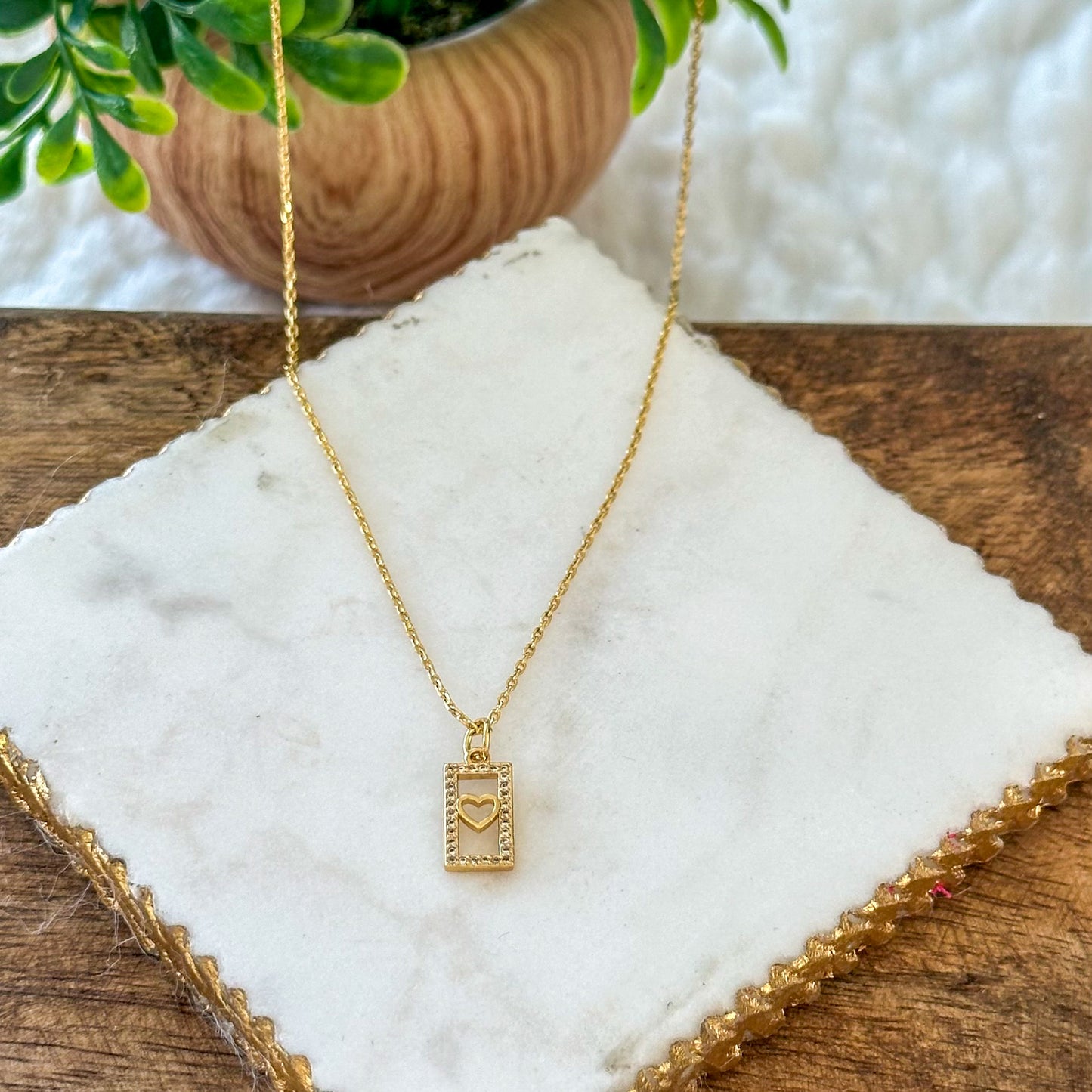Gold filled dainty heart necklace