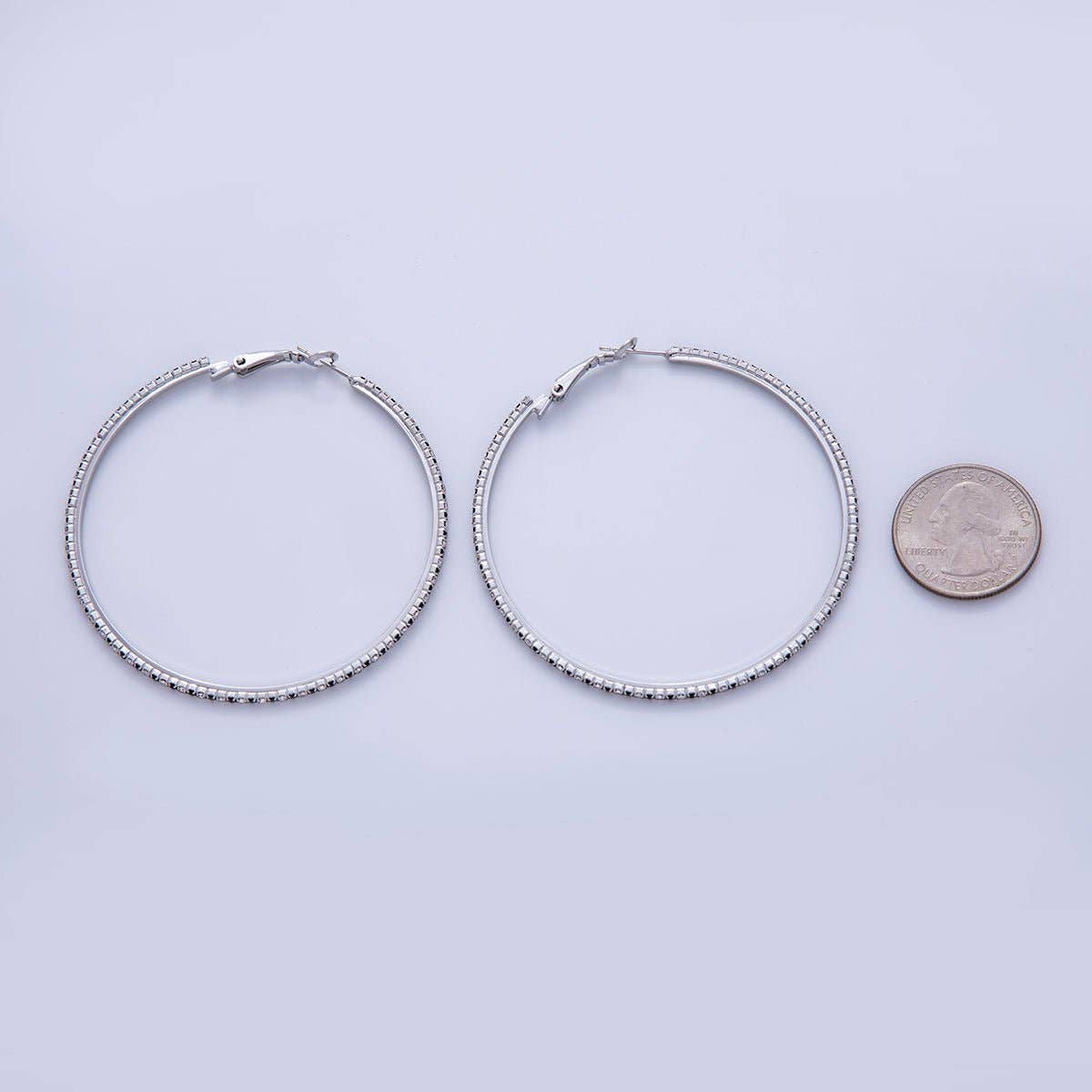 18K Gold Filled B&W Micro Paved CZ Hinge Hoop Earrings in Gold
