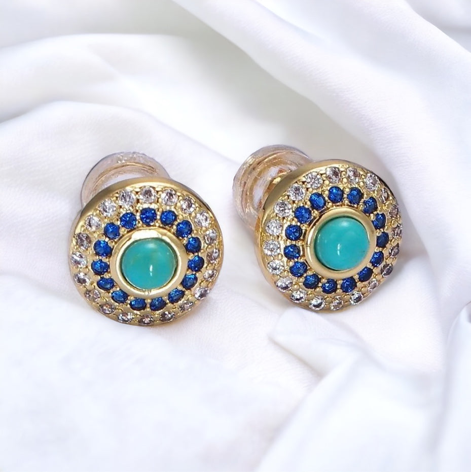 dainty turquoise stud post earrings