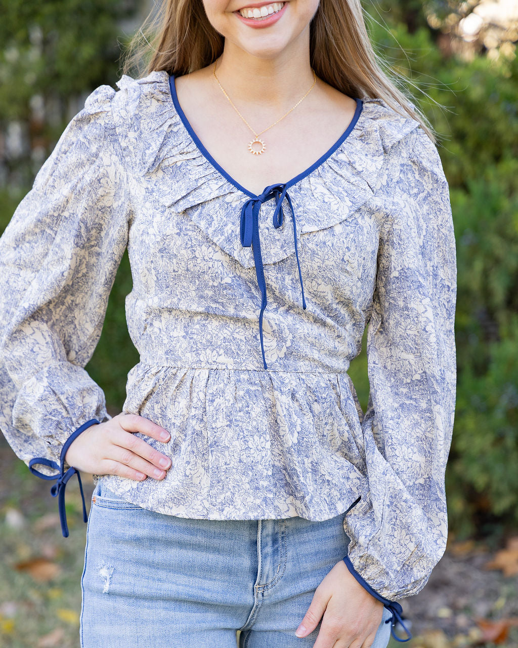 Indigo Babydoll Blouse