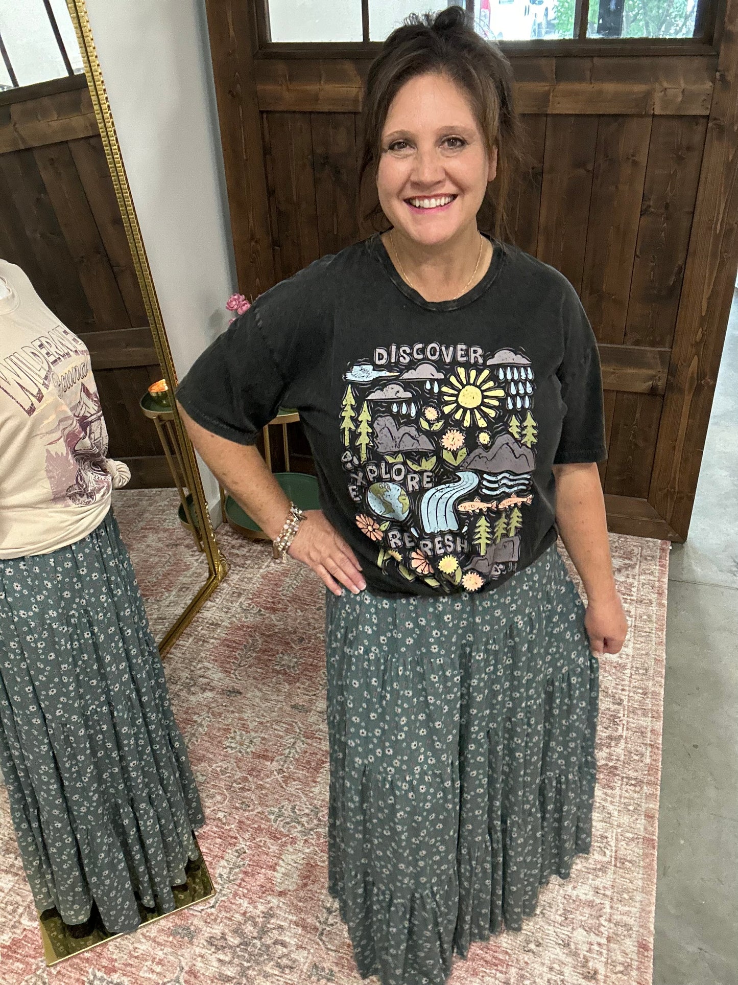 Paisley Print Maxi Skirt