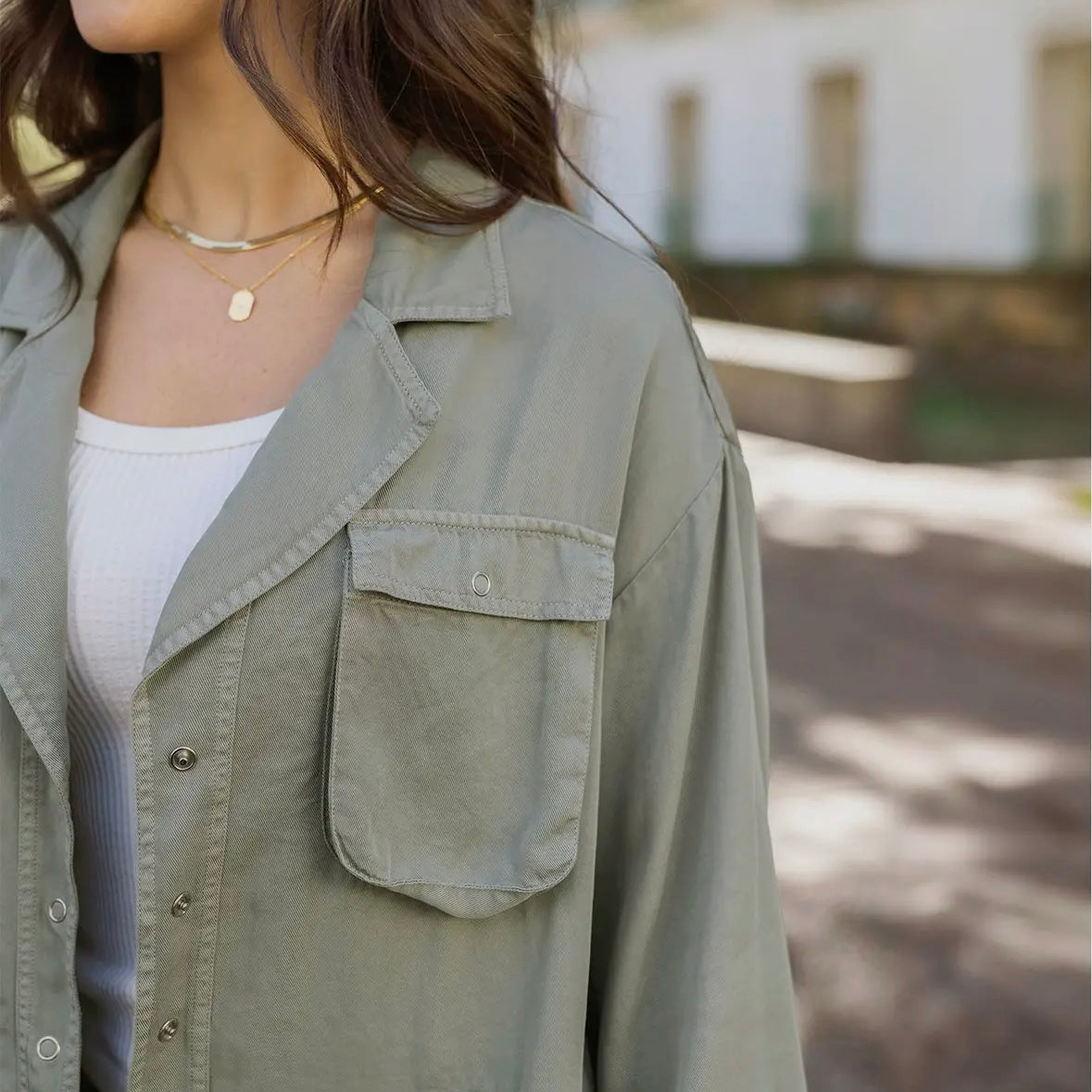 Olive Utility Shirt Jacket