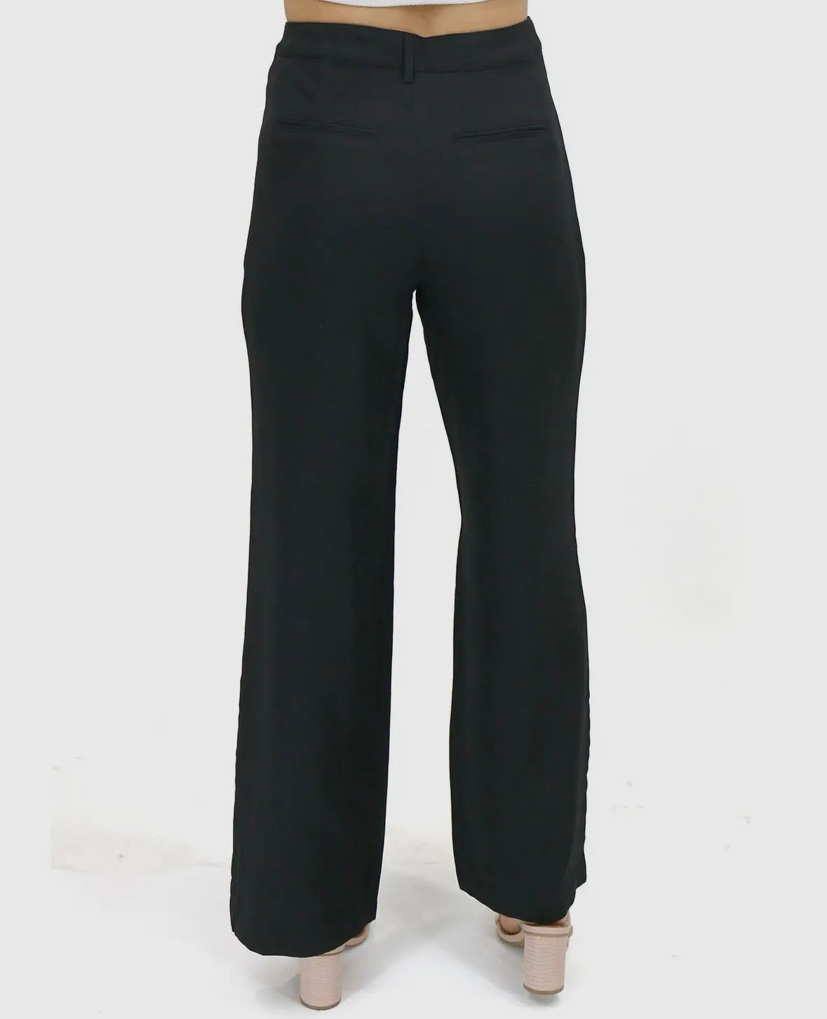 Black Wide-Leg Work Pants