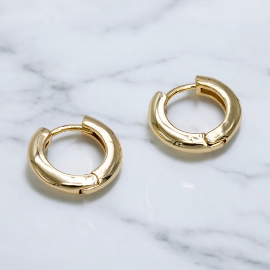 gold filled Huggie hoop earrings