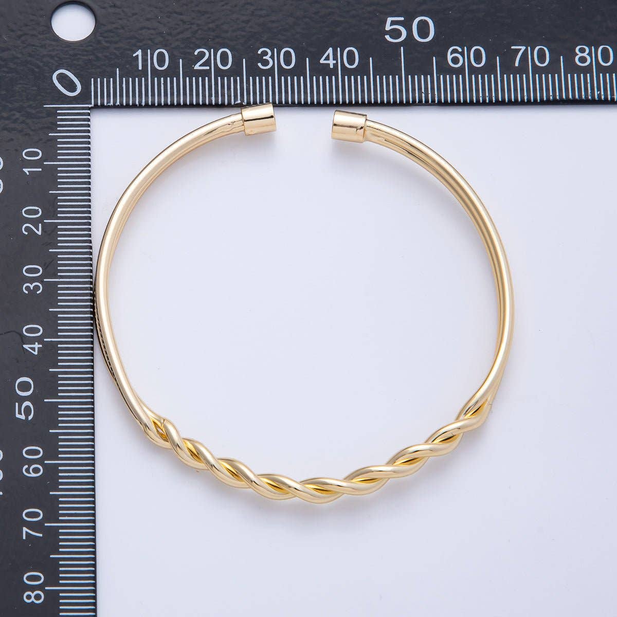 14K Gold Filled Double Twisted Knot Band Cuff Bracelet
