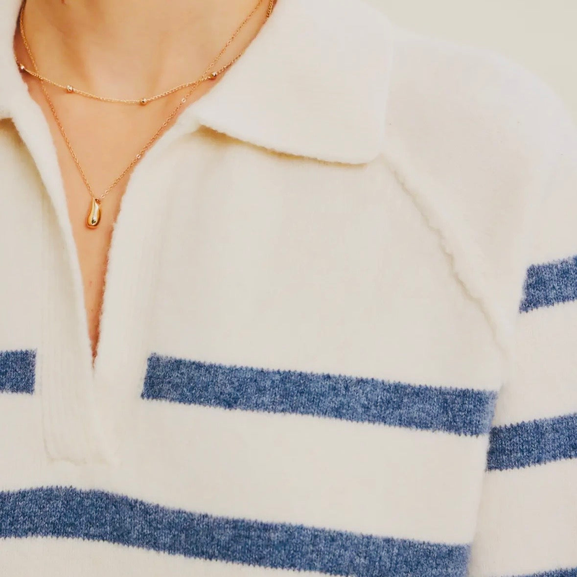Blue Stripe Cozy Sweater