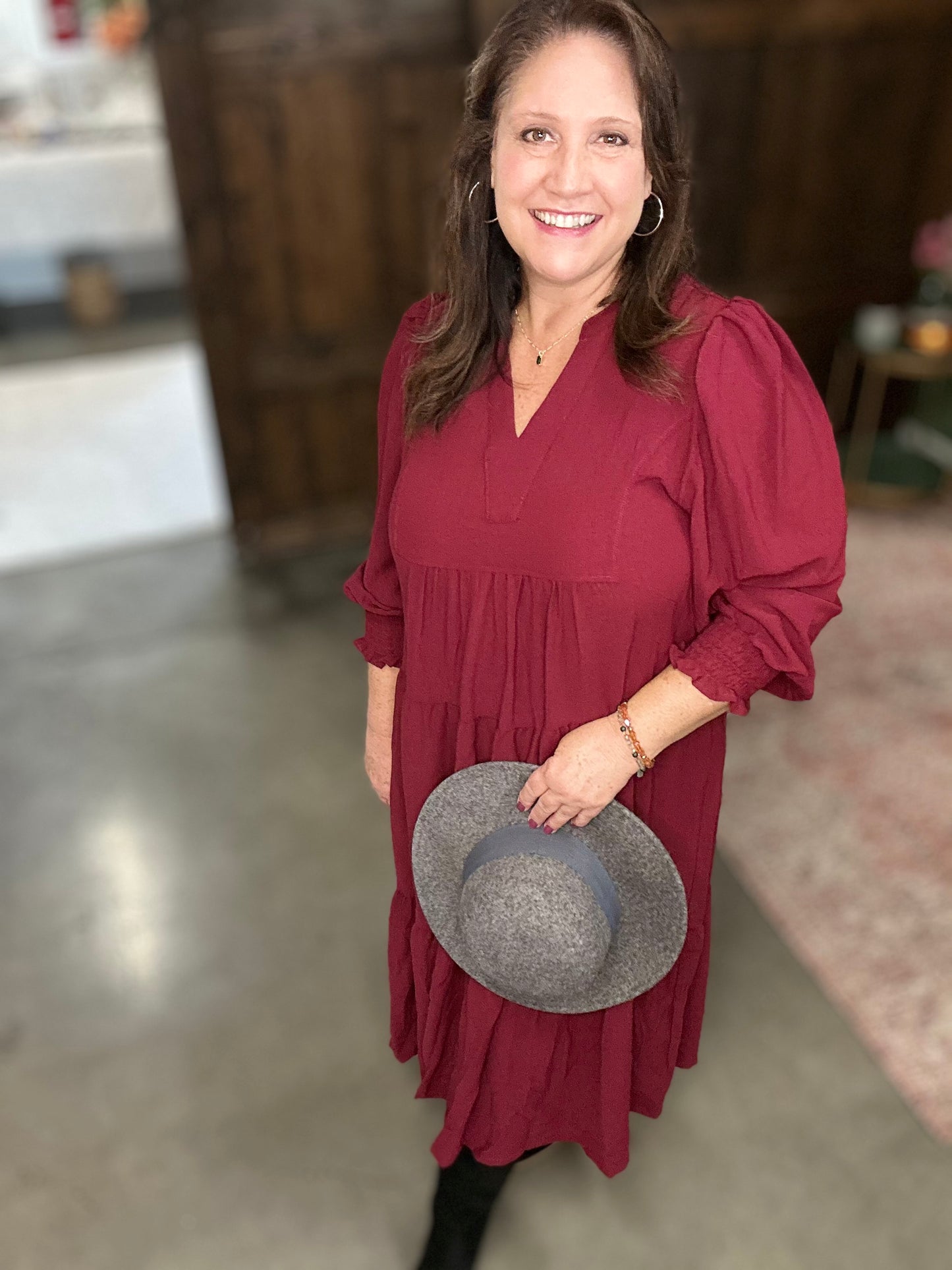 Tiered Maxi Dress - Wine