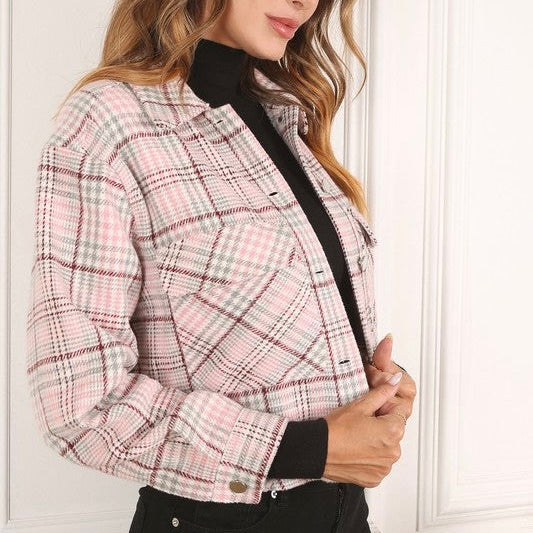 Plaid crop jacket