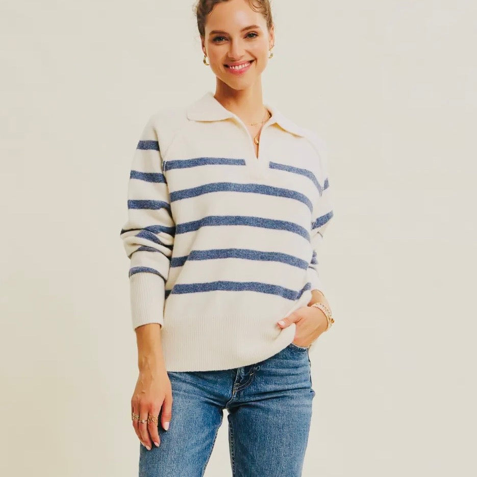 Blue Stripe Cozy Sweater